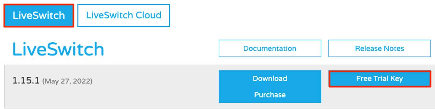 Screenshot of the download selection